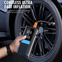 Compresor auto portabil wireless Techstar® MU002, afisaj digital LCD, lanterna LED, baterie reincarcabila 6000mAh - 8