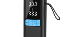 Compresor auto portabil wireless Techstar® MU002, afisaj digital LCD, lanterna LED, baterie reincarcabila 6000mAh