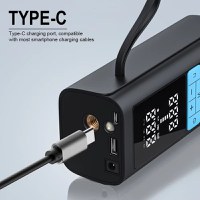 Compresor auto portabil wireless Techstar® MU002, afisaj digital LCD, lanterna LED, baterie reincarcabila 6000mAh - 3