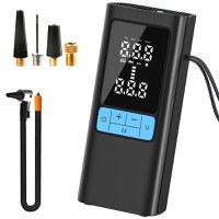 Compresor auto portabil wireless Techstar® MU002, afisaj digital LCD, lanterna LED, baterie reincarcabila 6000mAh - 7