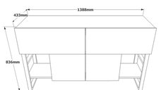 Consola moderna Hanah Home din panou aglomerat melaminat, pin atlantic, dimensiuni 138.8x43.3x83.6 cm