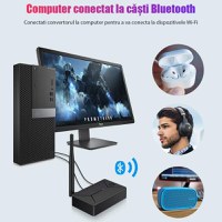 Convertor Audio Digital la Analog Techstar® OT14, Compatibil Bluetooth 5.0, DC 5V, AUX 3.5 mm, Cablu audio optic, RCA - 6
