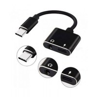 Convertor USB-C tata la 3,5 mm / USB-C mama , culoare: negru - 1