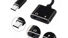 Convertor USB-C tata la 3,5 mm / USB-C mama , culoare: negru