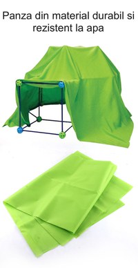 Cort interactiv pentru copii de tip Do It Yourself: 110 mingi, 200 bete si panza impermeabila - 2