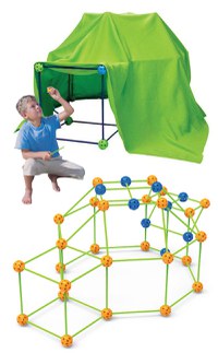 Cort interactiv pentru copii de tip Do It Yourself: 110 mingi, 200 bete si panza impermeabila - 6