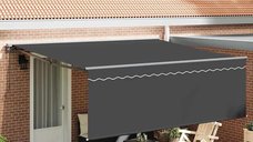 Cortina Retractabila Manuala Gri 400 x 300 cm din Aluminiu si Tesatura