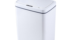 Cos de Gunoi cu Senzor Automat Gadgetry, Capacitate 16L, cu Capac Anti-Miros si o Deschidere/Inchidere Silentioasa - Alb