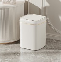 Cos de gunoi cu senzor SH-8617C, Polipropilena, Alb+Auriu, 13 L - 4