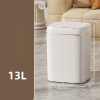 Cos de gunoi cu senzor SH-8617C, Polipropilena, Alb+Auriu, 13 L - 3