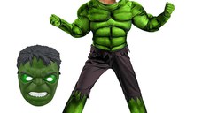 Costum cu muschi Hulk pentru copii, War, 120-130 cm, 7-9 ani