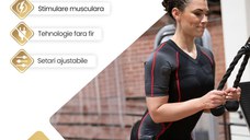 Costum EMS Wireless, de Dama, pentru Tonifiere, Slabire Rapida si Eliminare Celulita, Aplicatie Mobila Inclusa, XL