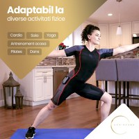 Costum EMS Wireless, de Dama, pentru Tonifiere, Slabire Rapida si Eliminare Celulita, Aplicatie Mobila Inclusa, XL - 2