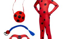 Costum pentru copii IdeallStore®, Miraculous Ladybug, tip combinezon, 5-7 ani, accesorii incluse