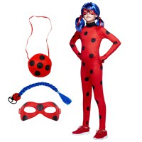 Costum pentru copii IdeallStore®, Miraculous Ladybug, tip combinezon, 5-7 ani, accesorii incluse - 1