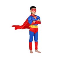 Costum Superman cu muschi, IdeallStore®, 3-5 ani , Albastru , Halloween - 1