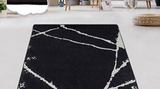 Covor Conceptum Hypnose, negru-alb, 200x290 cm, 100% poliester, antiderapant, model 882CHL3660