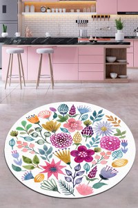 Covor rotund, Conceptum Hypnose, multicolor, 120 cm, 100% poliester, antiderapant, 287CHL1435 - 2