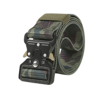Curea tactica de supravietuire, 120 cm, din panza cu catarama Quick Realase, verde militar - 1
