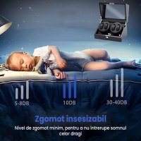 Cutie intors ceasuri automatice premium GlowforHome, Watch Winder, 4 spatii rotire si 6 sloturi depozitare - 2