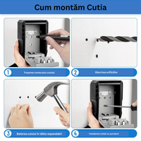 Cutie metalica cu cifru pentru depozitare chei, Caseta exterioara impermeabila,rezistenta, foarte mare,aliaj de aluminiu - 5