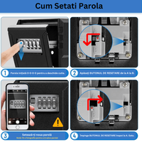 Cutie metalica cu cifru pentru depozitare chei, Caseta exterioara impermeabila,rezistenta, foarte mare,aliaj de aluminiu - 9