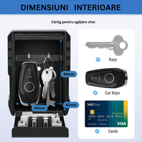 Cutie metalica cu cifru pentru depozitare chei, Caseta exterioara impermeabila,rezistenta, foarte mare,aliaj de aluminiu - 6