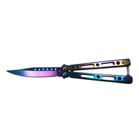 Cutit, Briceag fluture, Balisong, Butterfly 21.5 cm, Rainbow Classic - 1