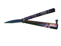 Cutit, Briceag fluture, Balisong, Butterfly 21.5 cm, Rainbow Classic - 2
