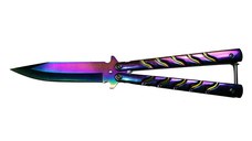 Cutit, Briceag fluture, Balisong, Butterfly 22.5 cm, Rainbow-Palette