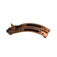Cutit - Briceag fluture - Balisong - Butterfly cu design multicolor, 24 cm, bronz - 3