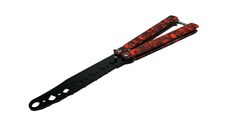Cutit, Briceag fluture, Butterfly, Happy Orange Skulls, pentru antrenament, 22 cm