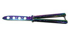 Cutit, Briceag fluture, Butterfly, Rainbow Strike, pentru antrenament, 21.5 cm
