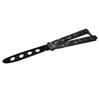 Cutit, Briceag fluture, Butterfly, Scared Skulls, pentru antrenament, 22 cm, gri - 3