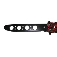 Cutit, Briceag fluture, Butterfly, Scared Skulls, pentru antrenament, 22 cm, rosu - 1