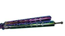 Cutit, Briceag fluture, Rainbow Style, pentru antrenament, 21.5 cm