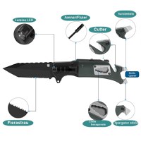 Cutit de buzunar multifunctional 9 in 1, pliabil, lumina LED, 21 cm - 4