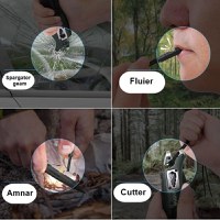 Cutit de buzunar multifunctional 9 in 1, pliabil, lumina LED, 21 cm - 6