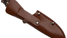 Cutit de vanatoare DEPOX The Goat Knife, 21 cm, bej, cu husa din piele ecologica