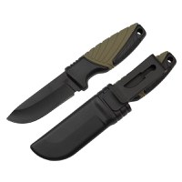 Cutit de vanatoare IdeallStore®, Adventure Touring, otel inoxidabil, 16.5 cm, negru, teaca inclusa - 1