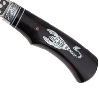 Cutit de vanatoare IdeallStore®, Ancient Scorpion, 22 cm, otel inoxidabil, negru - 5