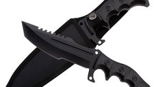 Cutit de vanatoare IdeallStore®, Dark Element, 30.5 cm, otel inoxidabil, negru