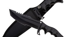 Cutit de vanatoare IdeallStore®, Dark Element, 30.5 cm, otel inoxidabil, negru