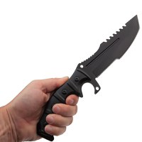 Cutit de vanatoare IdeallStore®, Dark Element, 30.5 cm, otel inoxidabil, negru - 9