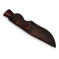 Cutit de vanatoare, IdeallStore®, Fixed Blade, Husa Piele, Otel Damasc - 8