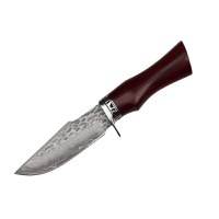 Cutit de vanatoare, IdeallStore®, Fixed Blade, Husa Piele, Otel Damasc - 2
