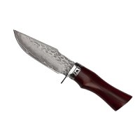 Cutit de vanatoare, IdeallStore®, Fixed Blade, Husa Piele, Otel Damasc - 3