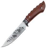 Cutit de vanatoare IdeallStore®, Mountain Stag , argintiu, 27.5 cm, teaca textila inclusa - 1
