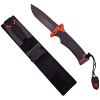 Cutit de vanatoare IdeallStore®, Survival King, 25 cm, otel inoxidabil, portocaliu, husa inclusa - 1