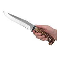 Cutit de vanatoare Stag Antlers, 30 cm, teaca cordura, maro - 4